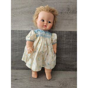 16" Vintage 1973 Drink and Wet Lorrie Doll W Blue Bunny Dress Rooted Hair